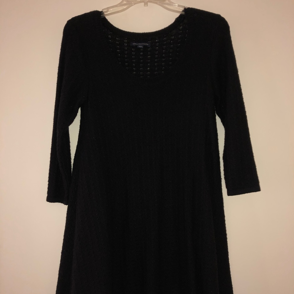 Black crochet dress